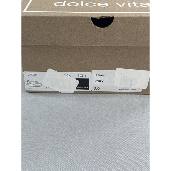 Dolce Vita Jadah Shoes Womens Size 8 Ivory Nubuck Chain Platform Loafers Slip On - Picture 11 of 11